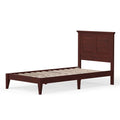 Twin Traditional Solid Oak Wooden Platform Bed Frame with Headboard in Cherry