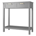Modern Entryway Accent 2 Drawer Sofa Side Table Grey