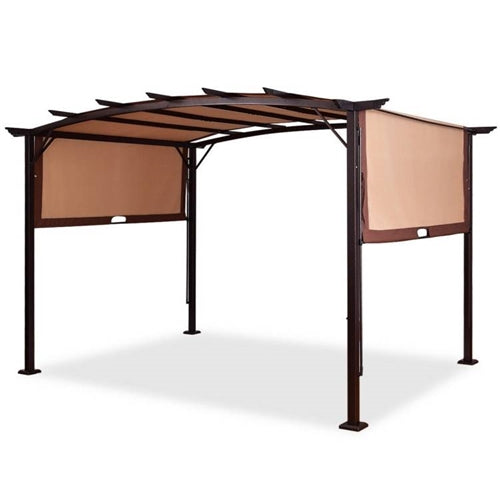 12 ft x 9 ft Steel Outdoor Pergola Gazebo Canopy Sun Shelter