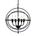 5 Light Brass Rustic Industrial Rotating Metal Chandelier