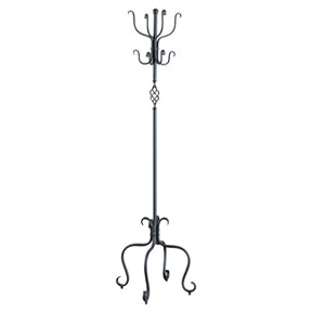 Decorative and Functional Black Metal Coat Rack Entryway Hall Tree