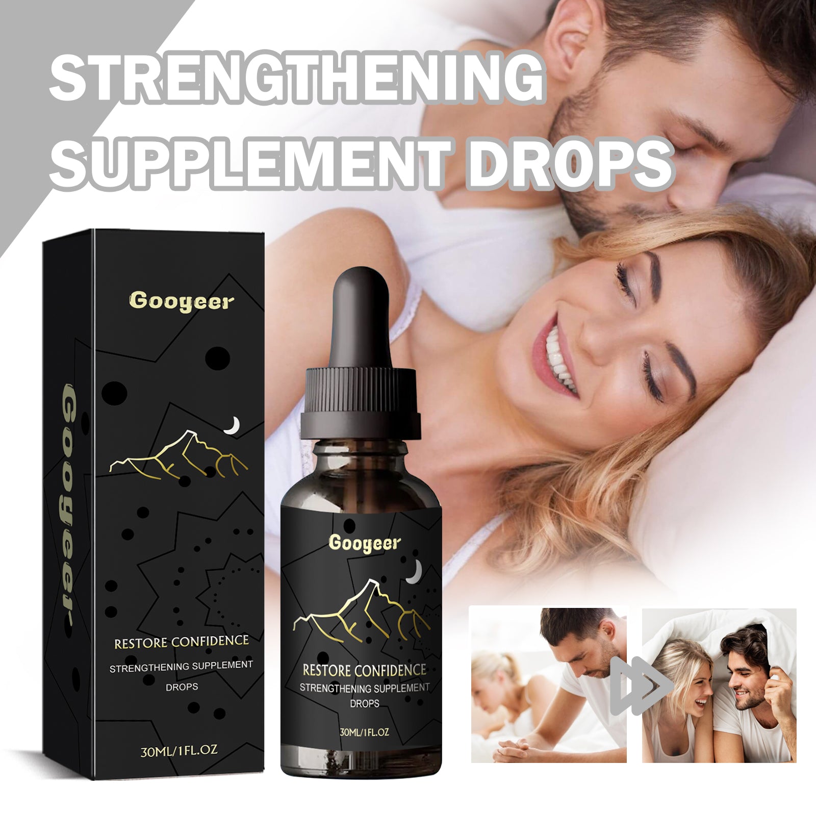 Googeer Strengthening Supplement Drops, To Alleviate Fatigue Relax Strong Vitality Enhance Male Energy