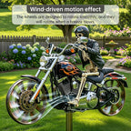 Motorcycle Wind Spinner Metal Decorative Pinwheel Windmill for Yard for Outdoor Patio Lawn Garden Landscape Backyard Art Decor