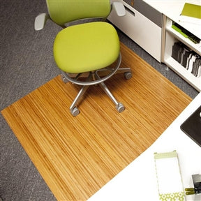 Eco-Friendly Bamboo Rectangular Chair Mat in Natural