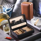 Cigar box portable zipper bag four pack mellow and moisturizing smoking accessories cedar wood gift box travel companion