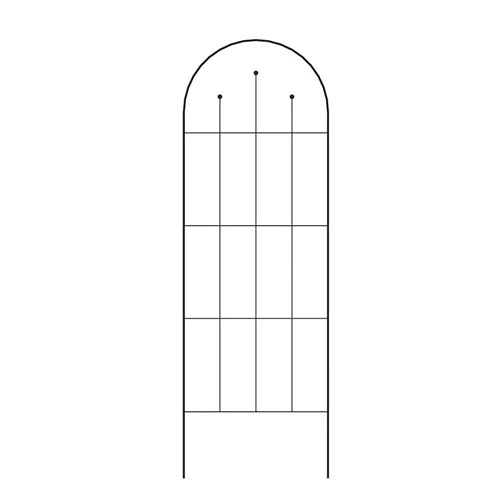 Outdoor 80-inch Tall Garden Trellis in Black Powder Coated Steel Finish