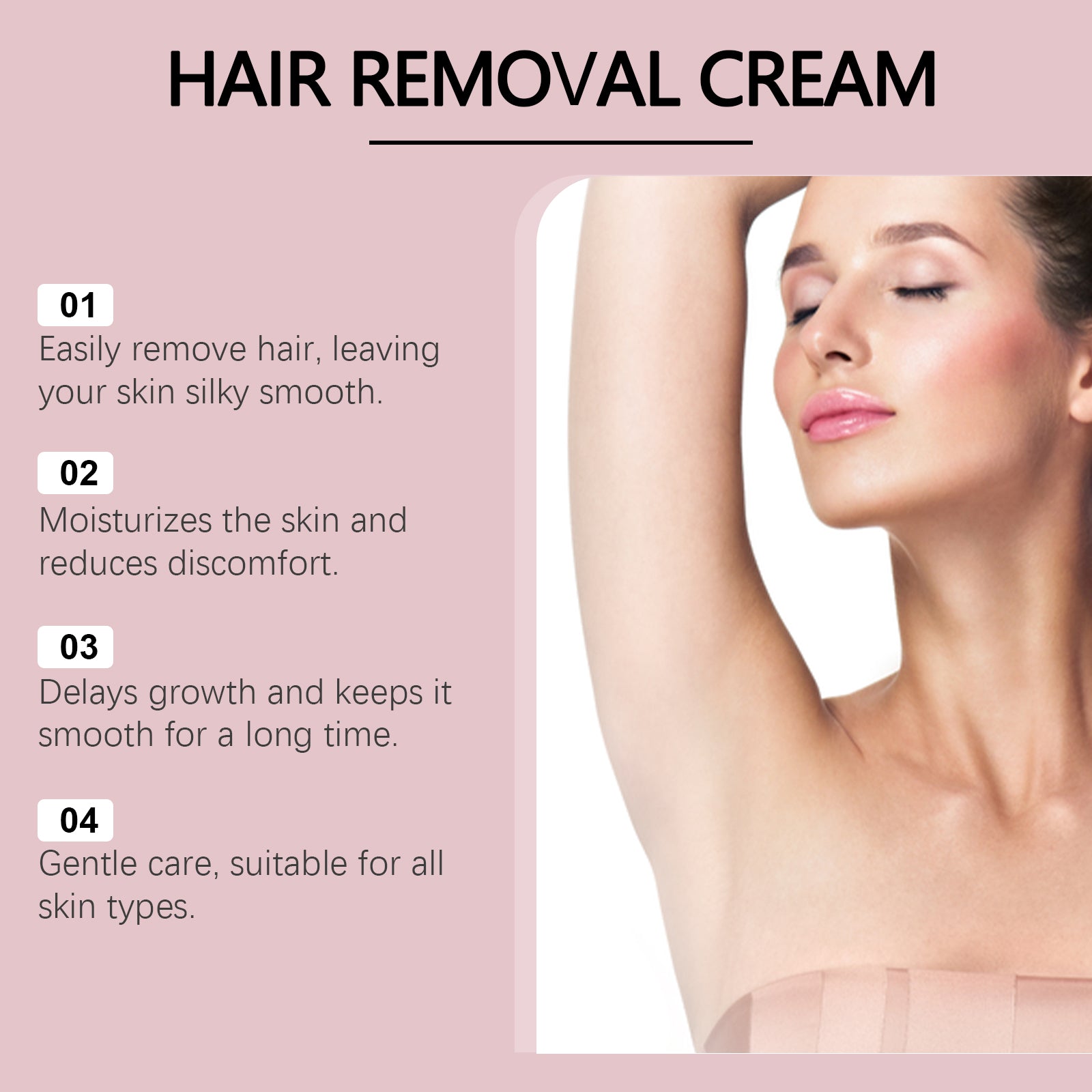 OceAura Nourishing Skin Hair Removal Cream, Gentle Non-Irritating Clean Body Skin Smooth Hair Removal Cream