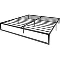 King Size 14 Inch Black Metal Steel Slat Platform Bed