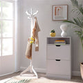 Traditional Classic Solid Wood Coat Rack in White Finish
