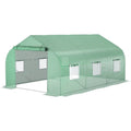 11.5 ft x 9.8 ft. Greenhouse with Green PE Cover and Heavy Duty Steel Frame