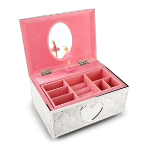 Musical Fur Elise Girls Ballerina Keepsake Metal Pink Lined Jewelry Box