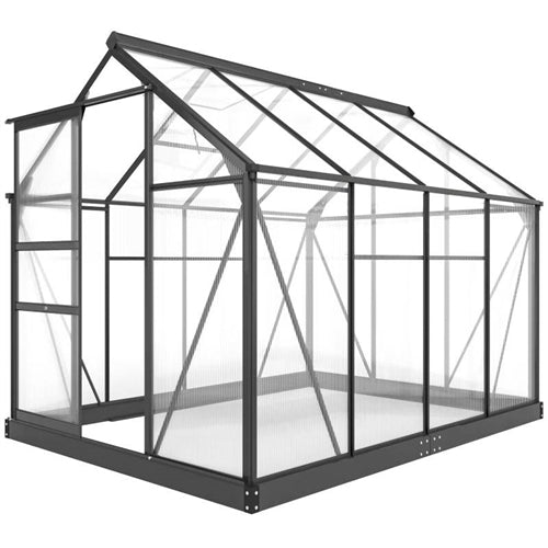 8.3 ft. 6.2 ft. Sturdy Outdoor Polycarbonate Greenhouse with Grey Metal Frame