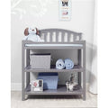 SF Home Baby Toddler Changing Table in Grey Wood Finish with Changing Pad