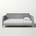 Twin size Grey Polyester Fabric Upholstered Daybed with Nailhead Trim