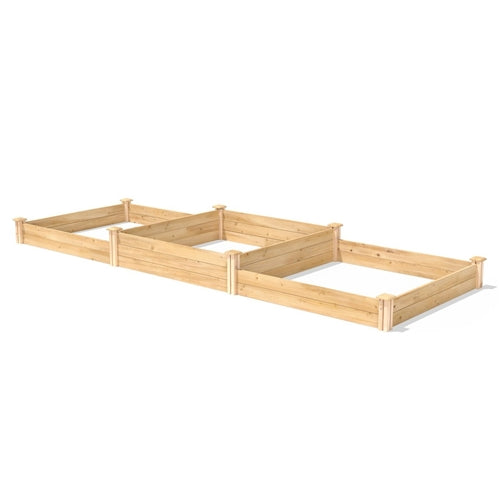 Farmhouse Cedar Wood Raised Garden Bed 4 ft x 12 ft - Made in USA