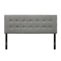 King size Mid-Century Style Button-Tufted Headboard in Grey Upholstered Fabric