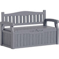 Heavy Duty Grey Plastic Outdoor Storage Garden Bench Patio Deck Box