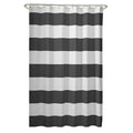 72 x 70 inch Polyester Grey White Nautical Ocean Beach Striped Shower Curtain