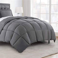 Twin Size Reversible Microfiber Down Alternative Comforter Set in Grey