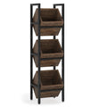 Rustic Farmhouse Industrial 3 Bin 36 Bottle Wine Rack Storage Display Shelf