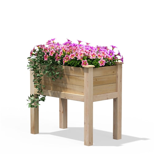 32 in x 16 in x 31 in Elevated Cedar Wood Raised Garden Bed - Made in USA