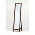 Contemporary Solid Wood Floor Mirror in Walnut Finish