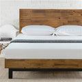 King Solid Wood Modern Platform Bed Frame with Adjustable Height Headboard