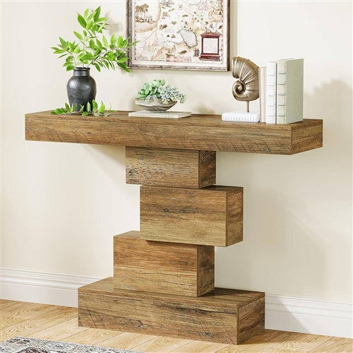 Modern Farmhouse 42-inch Entryway Accent Sofa Table in Light Brown Wood Finish