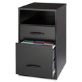 Black Metal 2-Drawer Filing Cabinet with Office Storage Shelf