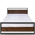 Modern FarmHome Queen Low Profile Metal Wood Platform Bed