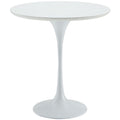 Mid Century Modern Classic 20-inch Round Side Dining Table in White