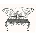 Modern Outdoor Butterfly Garden Bench in Black Metal Finish
