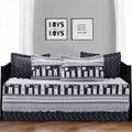 Navy White Stripes Llama Cactus Southwest 6 Piece Lightweight Daybed Cover Set