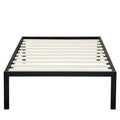Twin Size Heavy Duty Metal Platform Bed Frame with Wooden Slats