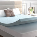 Queen size 4-inch Thick Soft Gel Memory Foam Mattress Topper in Light Blue