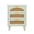 Retro Mid-Century Modern 3 Drawer Bedside Table Nightstand in Mint Green