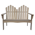 Outdoor Cedar Wood Loveseat Garden Bench in Taupe Grey Finish