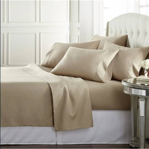 King size Taupe 100-Percent Egyptian Cotton 1000 Thread Count 4-Piece Sheet Set