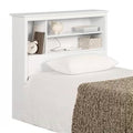 Twin size Modern Scandinavian Style Bookcase Headboard in White Wood Finish