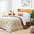 Twin All Seasons Beige/Brown Reversible Polyester Down Alternative Comforter