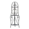 Traditional Iron Corner Bakers Rack 3-Tier Plant Stand Kitchen Dining Shelf