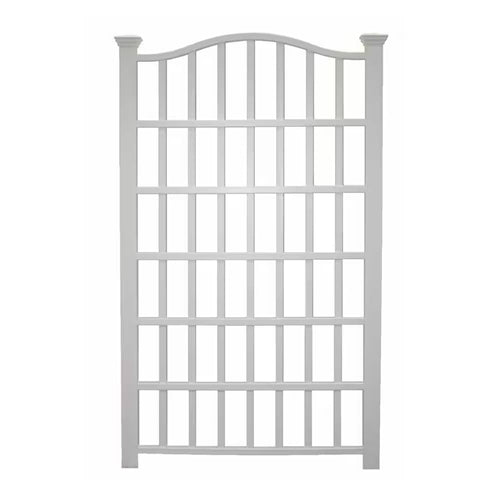 Large 8-Ft x 4.5-Ft Outdoor White Vinyl Garden Trellis Privacy Screen