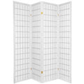 4-Panel Room Divider Oriental Shoji Privacy Screen in White