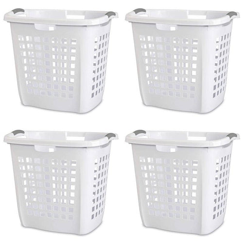Set of 4 Heavy Duty Plastic Laundry Hamper Dirty Clothes Basket