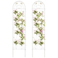 2 Pack - 7-ft Galvanized Steel Garden Trellis in White Metal Outdoor Finish