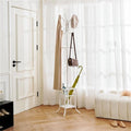 White Metal Coat Rack Entryway Hall Tree with Umbrella Holder