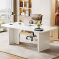 Modern Extra Large Executive Home Office Computer Desk in White