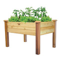 Elevated 2Ft x 4-Ft Cedar Wood Raised Garden Bed Planter Box - Unfinished