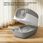 Gray Open-Top Cat Litter Box with Scoop - product image 5
