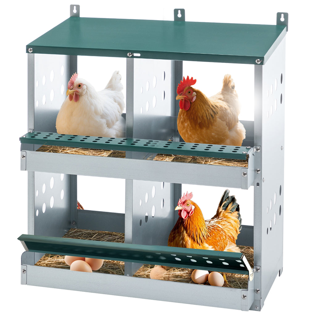 4-Compartment Wall-Mount Chicken Nesting Box